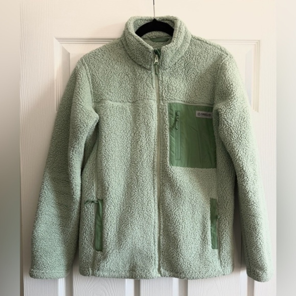 Magellan Outdoors Women’s Sage Green Teddy Fleece Jacket